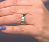 Michael Anthony Jewelry 10K Two-Tone Crossover Band Ring, Size 6